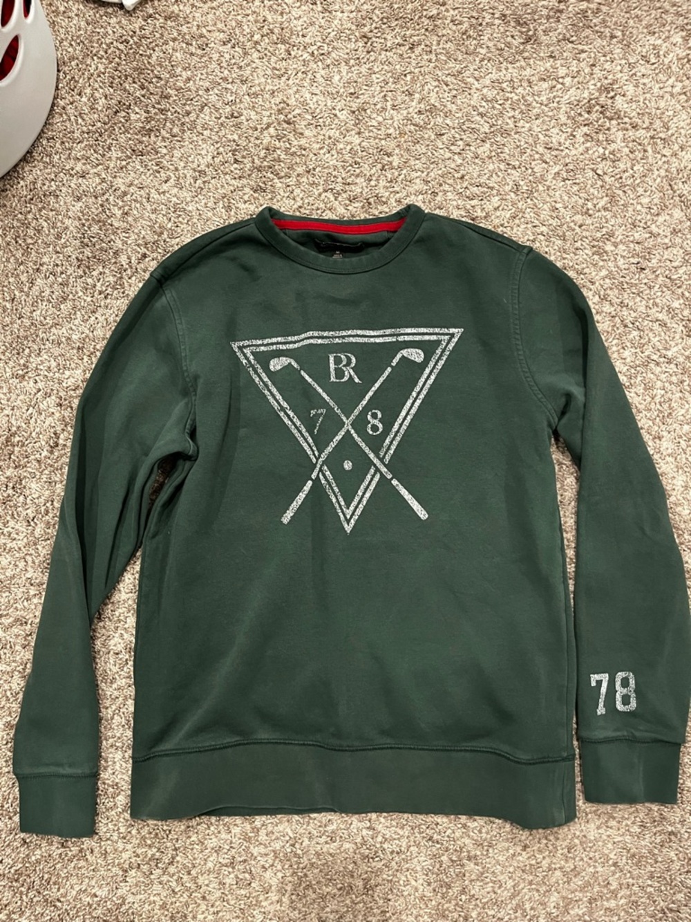 Banana Republic Dark Green Crewneck with Silver Graphic